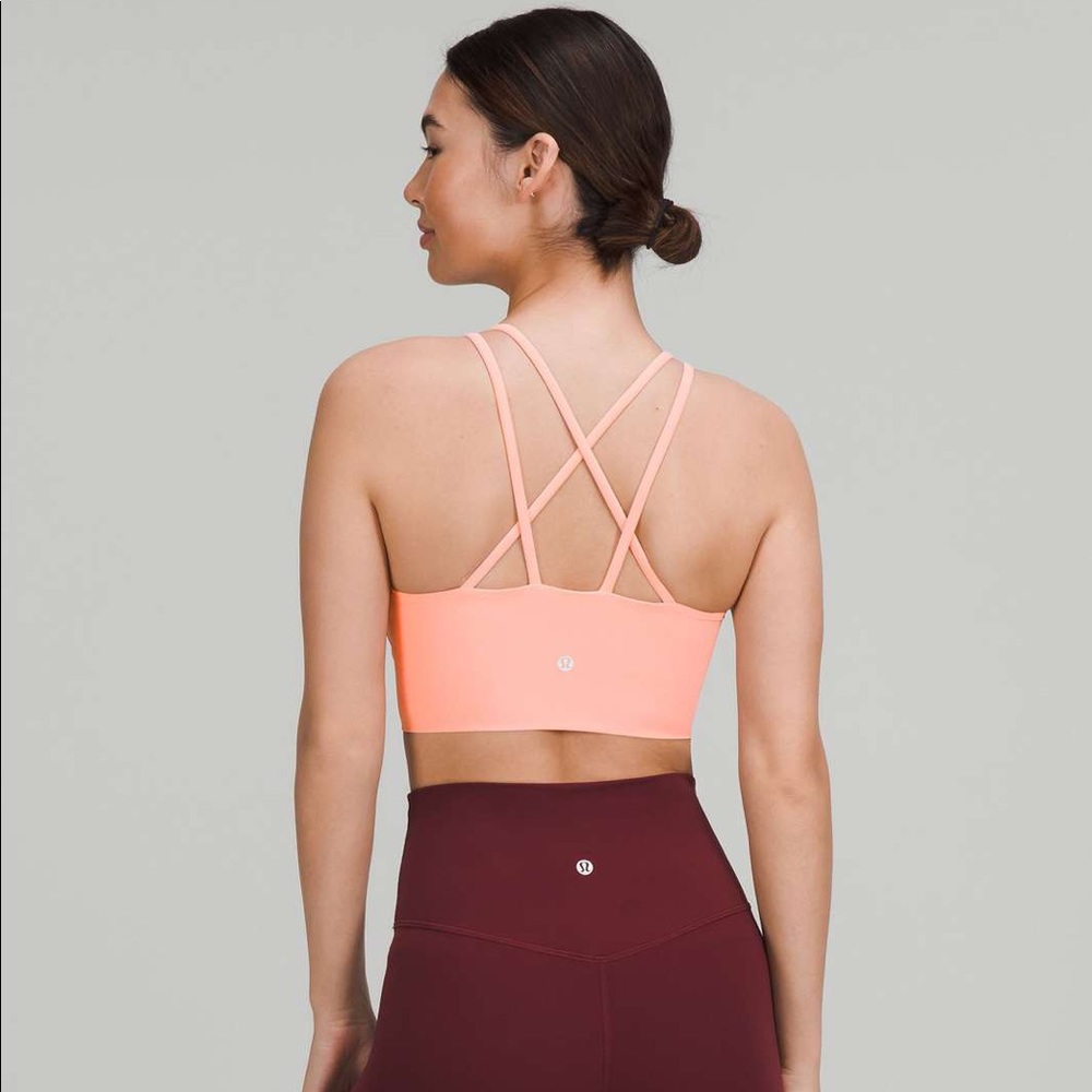 Lululemon Like a Cloud High-Neck Longline Bra Size 8 Dew Pink